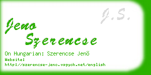 jeno szerencse business card