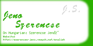 jeno szerencse business card